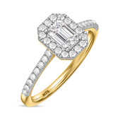 Photo of Adeola 3/4 ct tw. Lab Grown Diamond Emerald Solitaire Engagement Ring 14K Yellow Gold [BT2333YE-N045]