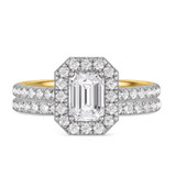 Photo of Adeola 1 3/4 ct tw. Lab Grown Diamond Emerald Solitaire Bridal Set 10K Yellow Gold [BR2335Y-N095]