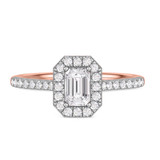 Photo of Adeola 1 ct tw. Diamond Emerald Solitaire Bridal Set 10K Rose Gold [BT2328RE-E045]