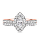 Photo of Adeola 1 1/3 ct tw. Lab Grown Diamond Marquise Solitaire Bridal Set 14K Rose Gold [BR2344R-O070]