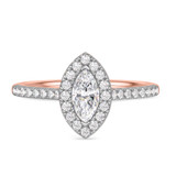 Photo of Adeola 1 1/3 ct tw. Lab Grown Diamond Marquise Solitaire Bridal Set 14K Rose Gold [BT2344RE-O070]