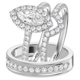 Photo of Adeola 2 1/4 ct tw. Lab Grown Diamond Marquise Solitaire Trio Set 10K White Gold [BT2345W-O095]