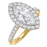 Photo of Adeola 4 ct tw. Lab Grown Diamond Marquise Solitaire Trio Set 14K Yellow Gold [BT2346YE-O195]