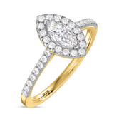 Photo of Adeola 1 1/3 ct tw. Lab Grown Diamond Marquise Solitaire Bridal Set 14K Yellow Gold [BT2344YE-O070]