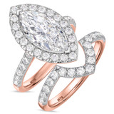 Photo of Adeola 4 1/5 ct tw. Diamond Marquise Solitaire Bridal Set 14K Rose Gold [BR2342R-MQ295]