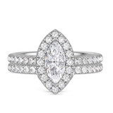 Photo of Adeola 1 3/4 ct tw. Lab Grown Diamond Marquise Solitaire Bridal Set 14K White Gold [BR2345W-O095]