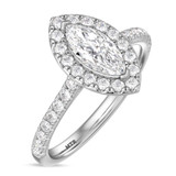 Photo of Adeola 1 3/4 ct tw. Lab Grown Diamond Marquise Solitaire Bridal Set 14K White Gold [BT2345WE-O095]