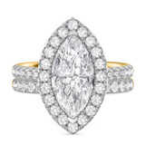 Photo of Adeola 4 1/5 ct tw. Diamond Marquise Solitaire Bridal Set 10K Yellow Gold [BR2342Y-MQ295]