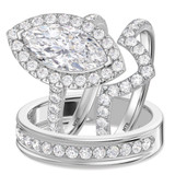 Photo of Adeola 5 1/5 ct tw. Lab Grown Diamond Marquise Solitaire Trio Set 10K White Gold [BT2347W-O295]