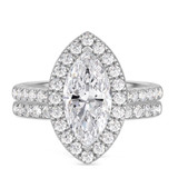 Photo of Adeola 3 ct tw. Lab Grown Diamond Marquise Solitaire Bridal Set 10K White Gold [BR2346W-O195]