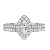 Photo of Adeola 7/8 ct tw. Lab Grown Diamond Marquise Solitaire Bridal Set 10K White Gold [BR2343W-O045]