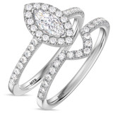 Photo of Adeola 7/8 ct tw. Lab Grown Diamond Marquise Solitaire Bridal Set 10K White Gold [BR2343W-O045]