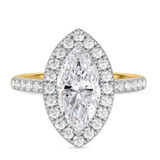 Photo of Adeola 3 ct tw. Lab Grown Diamond Marquise Solitaire Bridal Set 14K Yellow Gold [BT2346YE-O195]