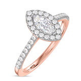 Photo of Adeola 3/4 ct tw. Lab Grown Diamond Marquise Solitaire Engagement Ring 10K Rose Gold [BT2343RE-O045]