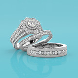 Photo of Briella 3 1/4 ct tw. Lab Grown Diamond Round Solitaire Trio Set 950 Platinum [BT5901P-L070]