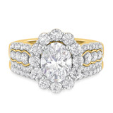 Photo of Dorah 3 3/8 ct tw. Diamond Oval Solitaire Bridal Set 10K Yellow Gold [BR2293Y-V195]