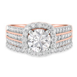 Photo of Stella 2 3/8 ct tw. Diamond Round Solitaire Bridal Set 10K Rose Gold [BR2281R-R125]