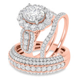 Photo of Dorah 4 1/4 ct tw. Diamond Oval Solitaire Trio Set 10K Rose Gold [BT2293R-V195]