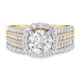 Photo of Stella 2 3/8 ct tw. Diamond Round Solitaire Bridal Set 14K Yellow Gold [BR2281Y-R125]