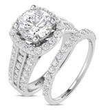Photo of Stella 2 3/8 ct tw. Diamond Round Solitaire Bridal Set 14K White Gold [BR2281W-R125]
