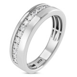 Photo of Daisy 3/8 ct tw. Diamond Mens Band 14K White Gold [BT2292WM]