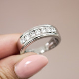 Photo of Effie 1 ct tw. Diamond Same Sex Mens Band Set 10K White Gold [BT2280WM]