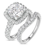Photo of Faye 3 1/4 ct tw. Diamond Round Solitaire Bridal Set 10K White Gold [BR2284W-R195]