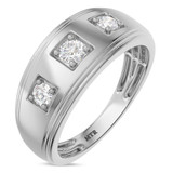 Photo of Nino 1 1/8 ct tw. Diamond Same Sex Mens Band Set 10K White Gold [BT2287WM]