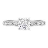 Photo of Effie 1 1/2 ct tw. Diamond Round Solitaire Bridal Set 10K White Gold [BT2280WE-R095]