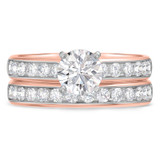 Photo of Arnie 2 ct tw. Diamond Round Solitaire Bridal Set 10K Rose Gold [BR2291R-R095]