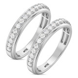 Photo of Evie 1 ct tw. Diamond Same Sex Mens Band Set 10K White Gold [WM2283W]