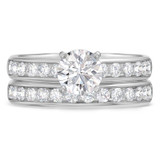 Photo of Arnie 2 ct tw. Diamond Round Solitaire Bridal Set 10K White Gold [BR2291W-R095]