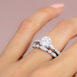 Photo of Effie 1 1/2 ct tw. Diamond Round Solitaire Bridal Set 14K White Gold [BR2280W-R095]