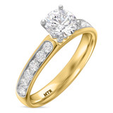 Photo of Arnie 1 1/2 ct tw. Diamond Round Solitaire Engagement Ring 10K Yellow Gold [BT2291YE-R095]