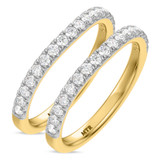 Photo of Evie 3/4 ct tw. Diamond Same Sex Ladies Band Set 10K Yellow Gold [WL2283Y]