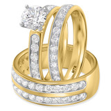 Photo of Arnie 3 1/4 ct tw. Diamond Round Solitaire Trio Set 10K Yellow Gold [BT2291Y-R095]
