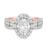Photo of Ergo 3 1/2 ct tw. Diamond Oval Solitaire Bridal Set 14K Rose Gold [BT2299RE-V195]