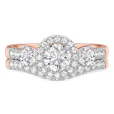 Photo of Nino 1 3/4 CT. T.W. Diamond Round Solitaire Bridal Set 14K Rose Gold [BR2287R-R070]