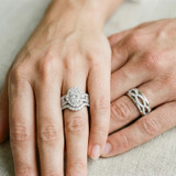 Photo of Ergo 4 ct tw. Diamond Oval Solitaire Trio Set 10K White Gold [BT2299W-V195]