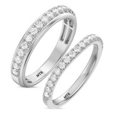 Photo of Evie 7/8 ct tw. Diamond Wedding Band Set 10K White Gold [WB2283W]