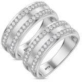Photo of Darlene 1 ct tw. Diamond Same Sex Mens Band Set 14K White Gold [WM2279W]
