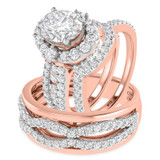 Photo of Ergo 4 ct tw. Diamond Oval Solitaire Trio Set 14K Rose Gold [BT2299R-V195]