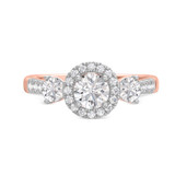Photo of Nino 2 1/4 ct tw. Diamond Round Solitaire Trio Set 14K Rose Gold [BT2287RE-R070]
