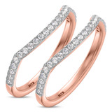 Photo of Poul 1/3 ct tw. Diamond Same Sex Ladies Band Set 10K Rose Gold [WL2290R]