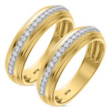 Photo of Frea 1/2 ct tw. Diamond Same Sex Mens Band Set 10K Yellow Gold [WM2298Y]