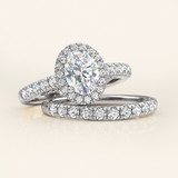 Photo of Elsy 1 7/8 ct tw. Diamond Oval Solitaire Bridal Set 14K White Gold [BR2295W-V095]