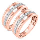 Photo of Davi 2/3 ct tw. Diamond Same Sex Mens Band Set 10K Rose Gold [WM2286R]