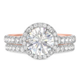 Photo of Evie 3 ct tw. Diamond Round Solitaire Bridal Set 14K Rose Gold [BR2283R-R195]