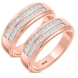 Photo of Clari 1 ct tw. Diamond Same Sex Mens Band Set 14K Rose Gold [WM2277R]