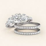 Photo of Darlene 2 1/2 ct tw. Diamond Round Solitaire Bridal Set 10K White Gold [BR2279W-R095]